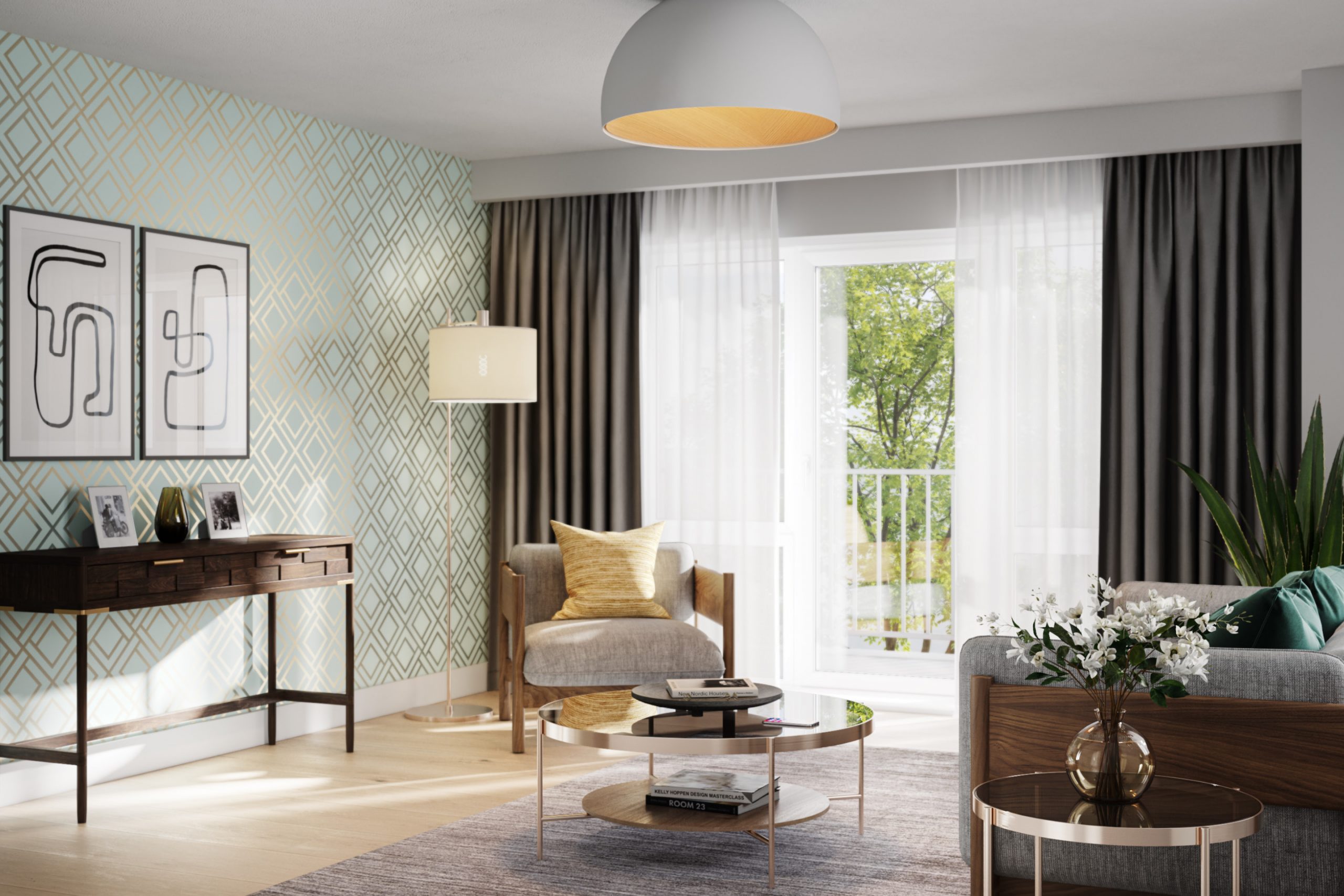 Beck Gardens living room CGI