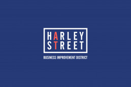 Harley Street Business Improvement District white logo