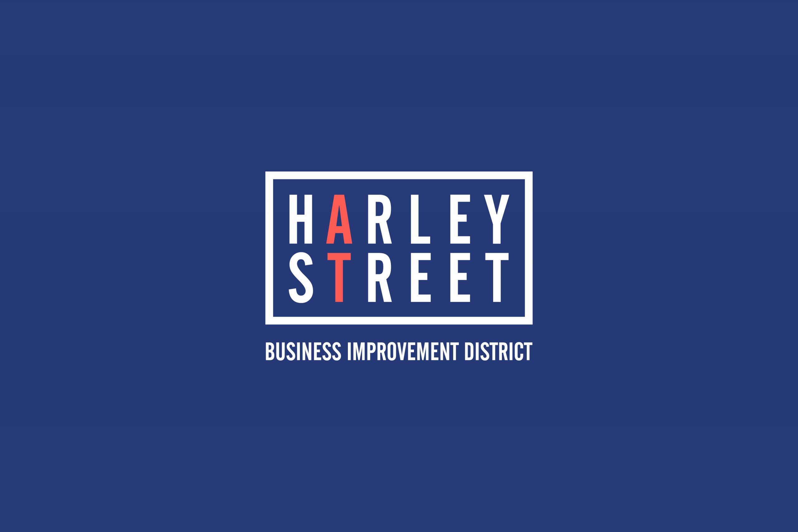 Harley Street Business Improvement District white logo